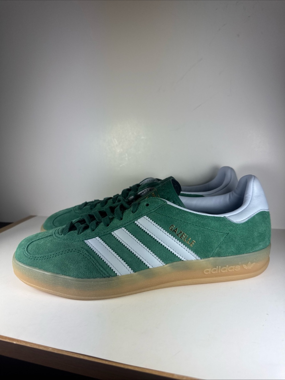 Adidas Gazelle Indoor Collegiate Green White Gum Suede Sneakers Women’s Size 10